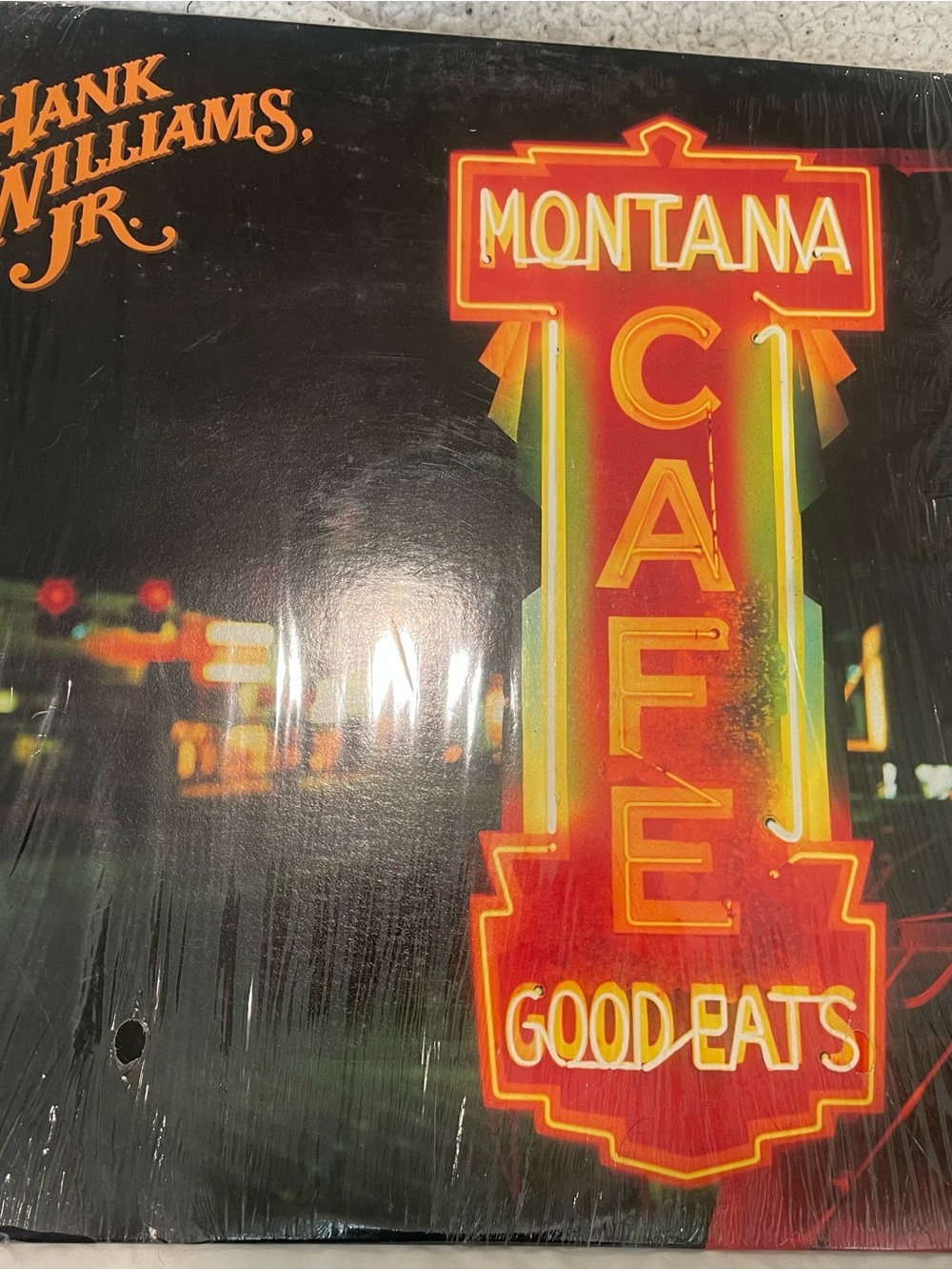 Hank Williams Jr. Montana Cafe Vinyl Record  Used - Excellent Condition
